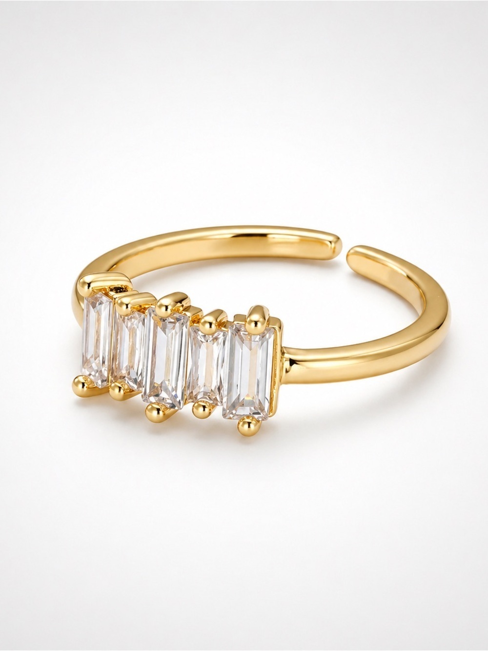 16K Gold Filled Baguette Teardrop Ring (3308)